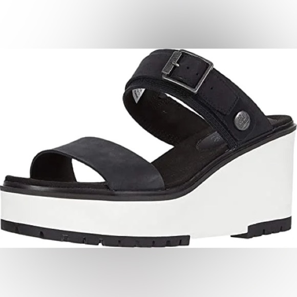 Timberland Koralyn Sporty Wedge Sandals in Nubuck Black Womens Sizes 7.5 8.5 9 - Picture 8 of 11